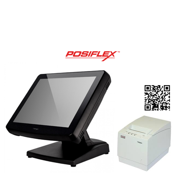 *AKCIJA* POSIFLEX KS-7515, Touch 15”, SSD, Win10 + TH230 term. printer QR kod-0