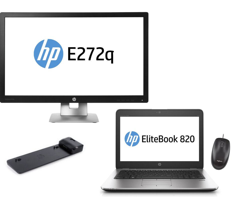 HP EliteBook 820 G3, i5-6300U/8GB/240GB+HP EliteDisplay E272q 27"+Miš-0